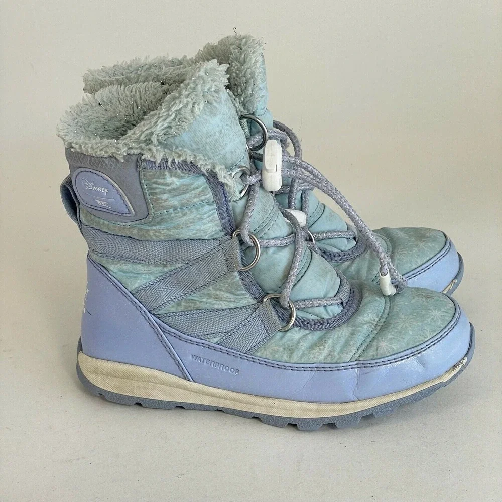 Sorel Disney Whitney Short Frozen Elsa 2 Snow Boots Girls 12 Purple‎ Waterproof